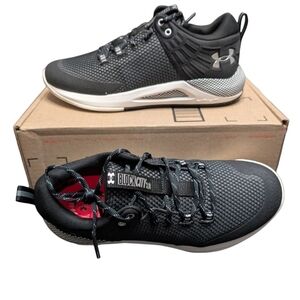 Under Armour Black and White HOVR Block City Volleyball Athletic Shoes 9.5